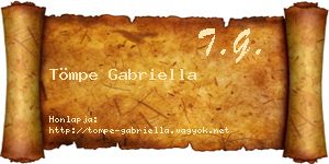 Tömpe Gabriella névjegykártya